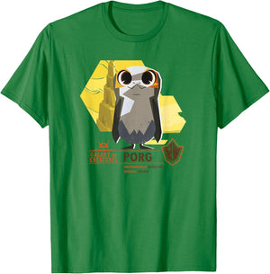 Star Wars Galaxy Of Creatures Porg Poster T-Shirt - T-Shirt | Irish Green