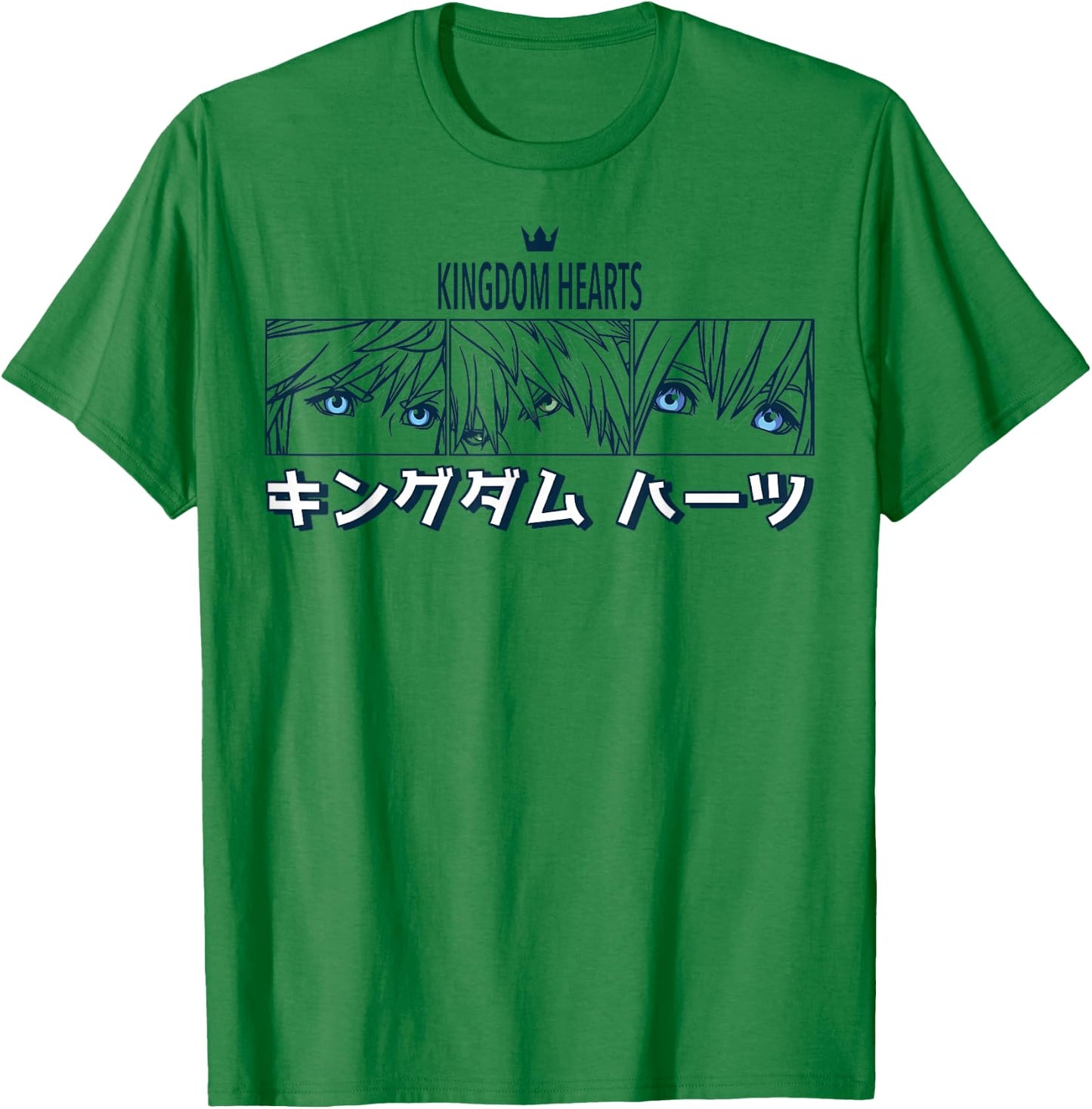 Disney Kingdom Hearts Sora Riku Kairi Kanji Panel T-Shirt - T-Shirt | Irish Green