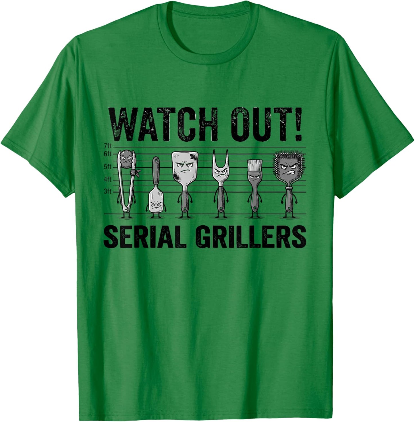 Watch Out Funny Grilling Tools Grill Barbecue Spatula Tongs T-Shirt - T-Shirt | Irish Green