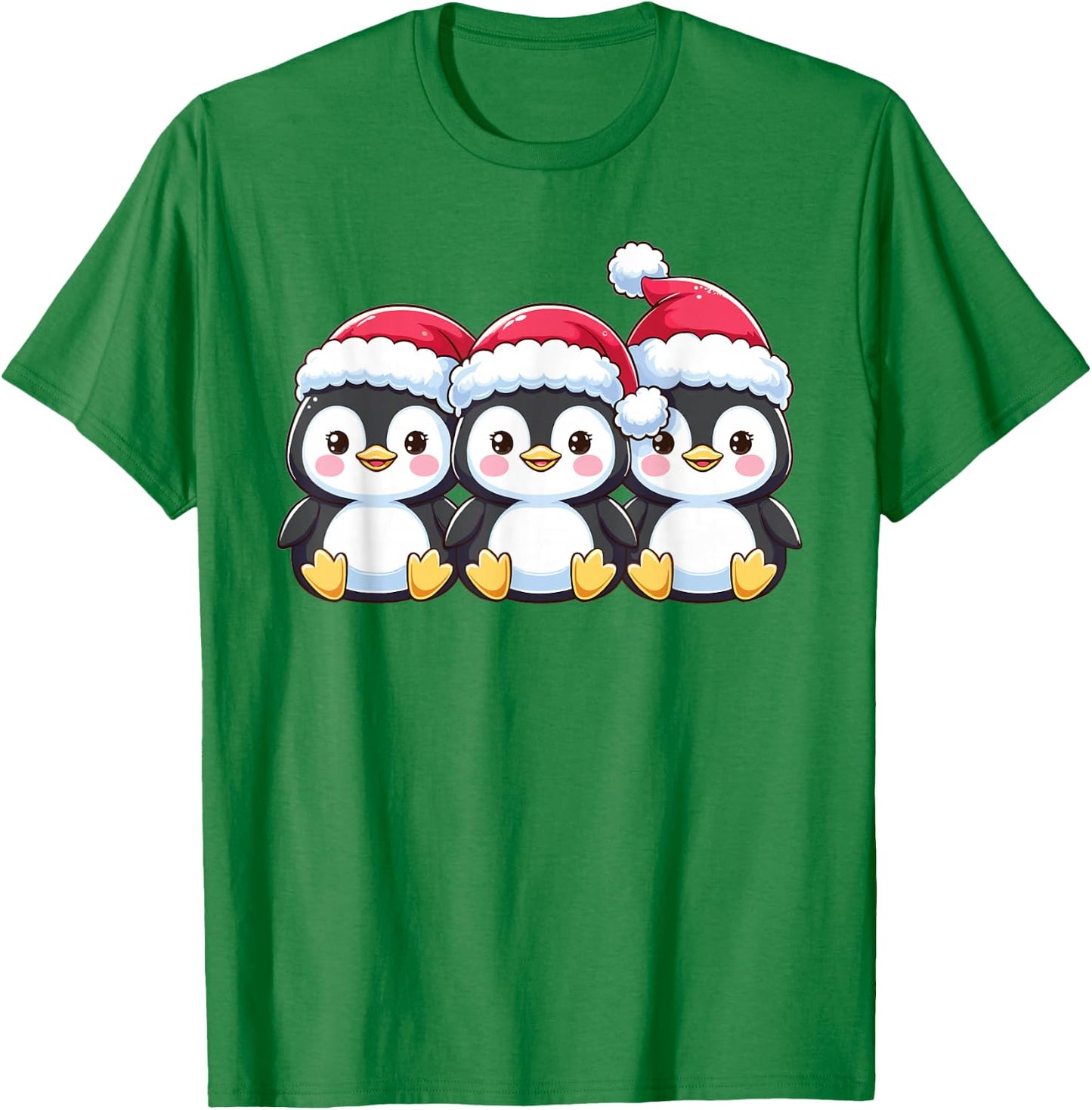 Penguin Christmas Santa Claus Animals Cute Penguins T-Shirt - T-Shirt | Irish Green