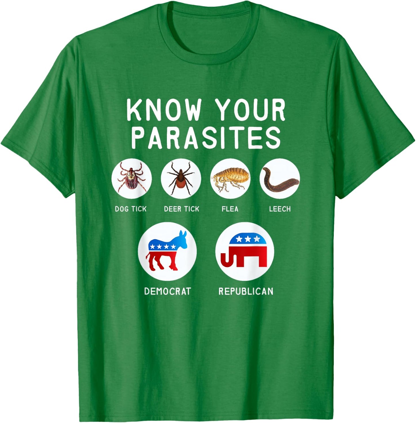 Libertarian - Know Your Parasites T-Shirt - T-Shirt | Irish Green