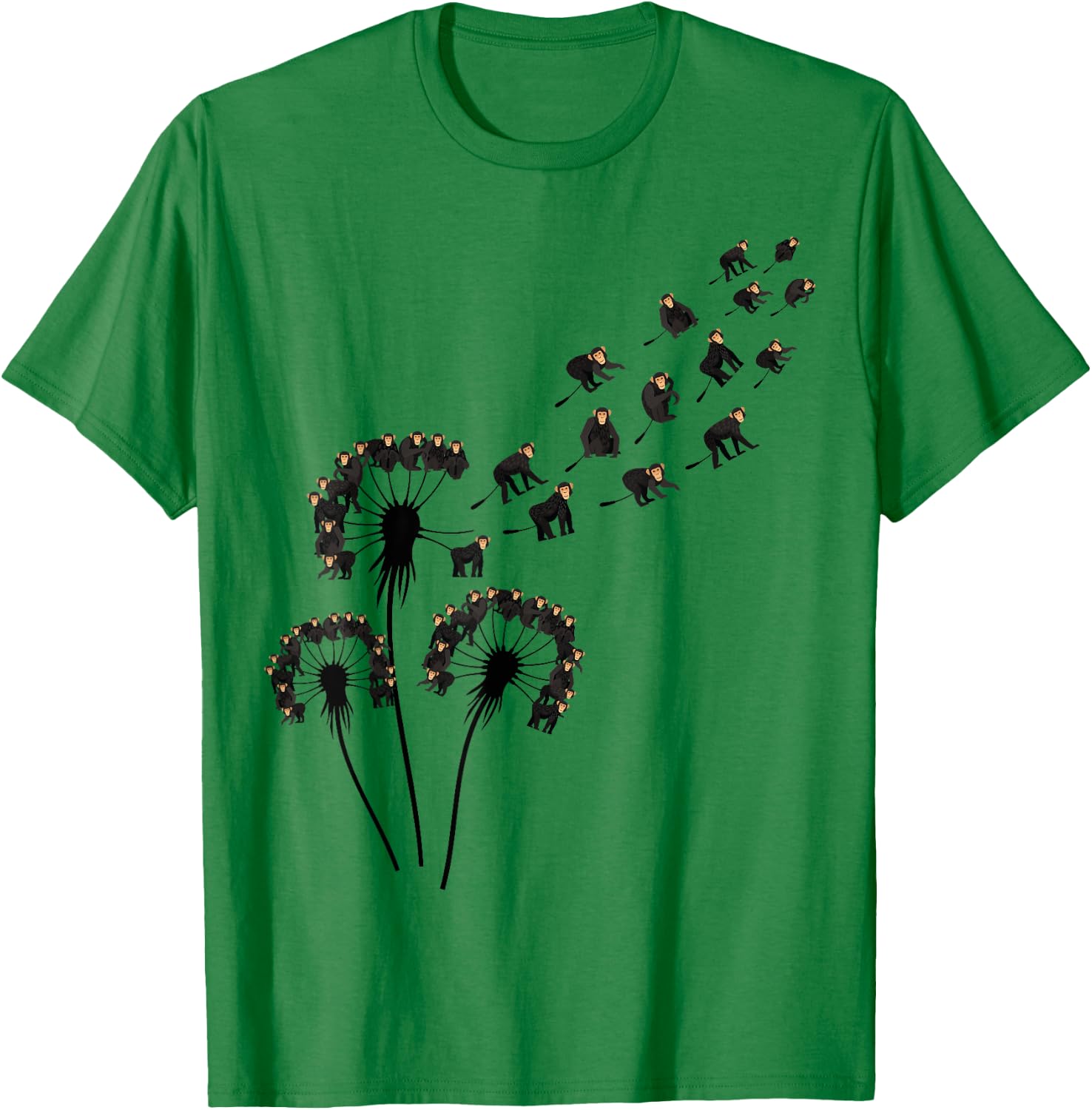 Dandelion Chimps Shirt for Chimpanzee Lover | Chimpanzee T-Shirt - T-Shirt | Irish Green