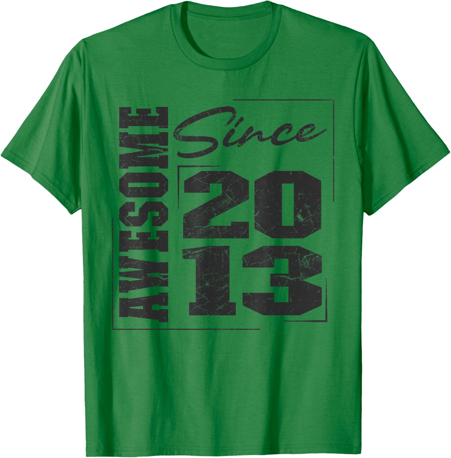 Born In 2013, Vintage Varsity Awesome Since 2013 Birthday T-Shirt - T-Shirt | Irish Green