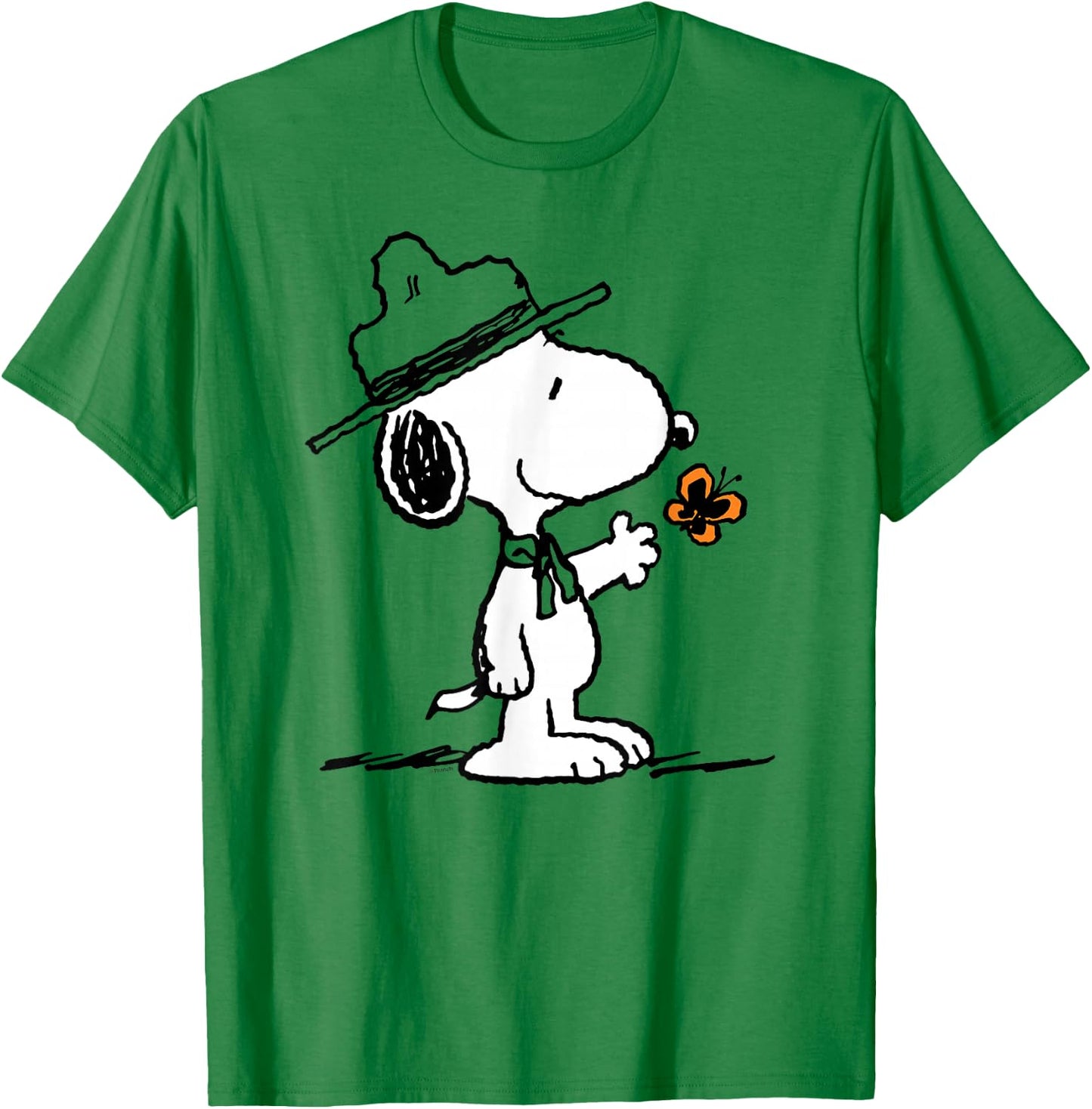 Peanuts Ranger Snoopy & Butterfly T-Shirt - T-Shirt | Irish Green