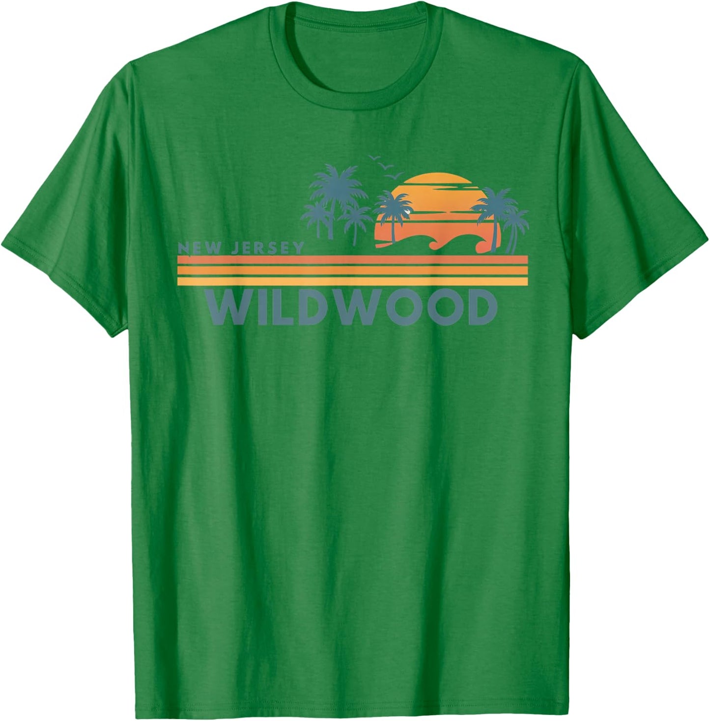 Wildwood Beach New Jersey Summer Vacation Vintage 70's T-Shirt - T-Shirt | Irish Green