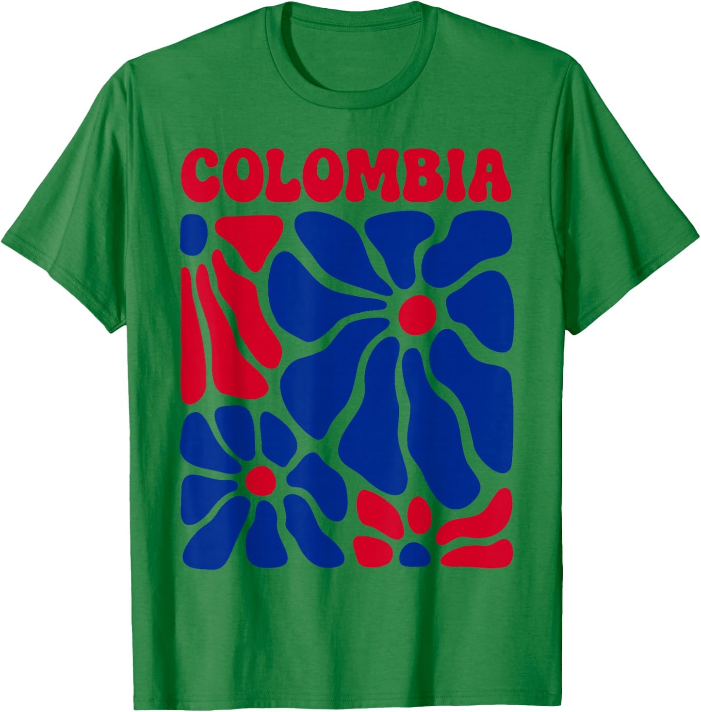 Colombia Floral Boho Flowers Cute Groovy Colombian Girl T-Shirt - T-Shirt | Irish Green