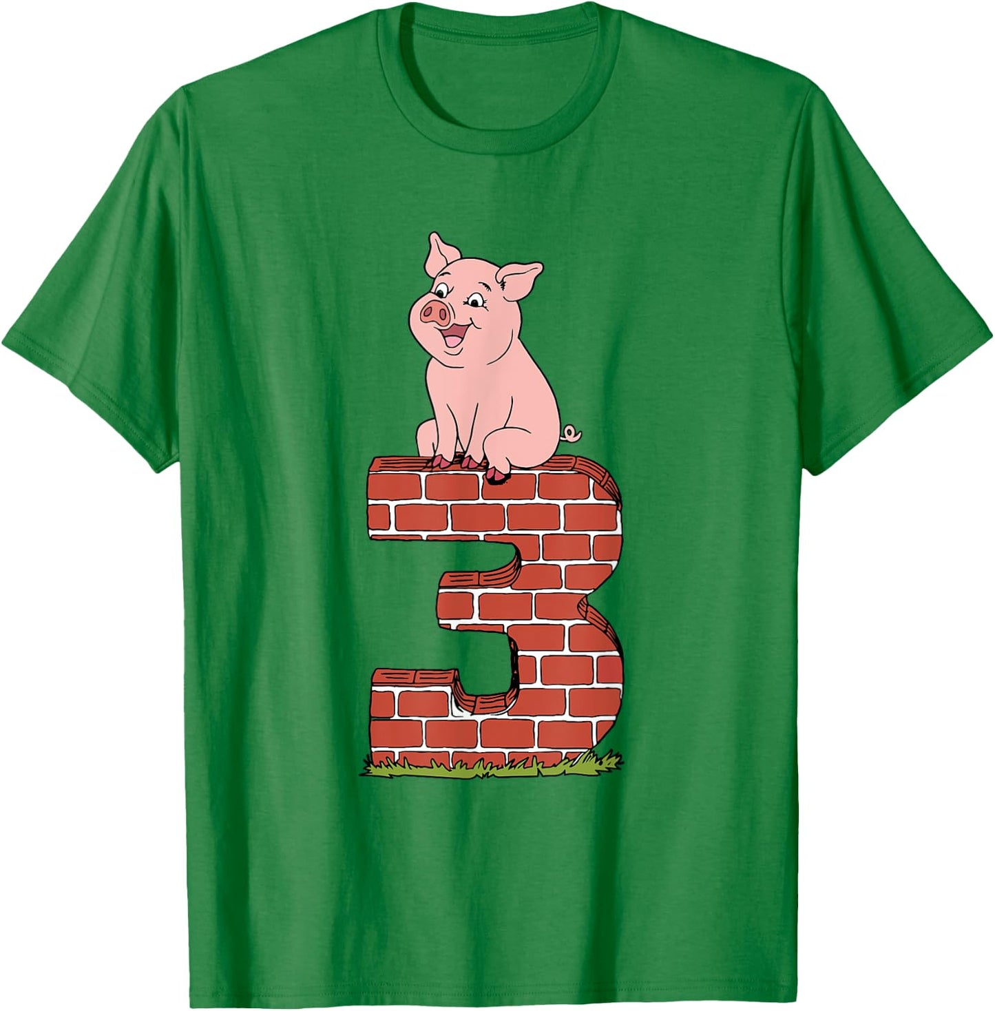 Three Little Pigs Pig 3 Easy Costume Kids Men Women T-Shirt - T-Shirt | Irish Green
