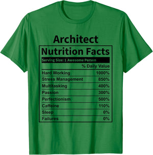 Architect Nutrition Facts Funny & Women Architecture T-Shirt - T-Shirt | Irish Green