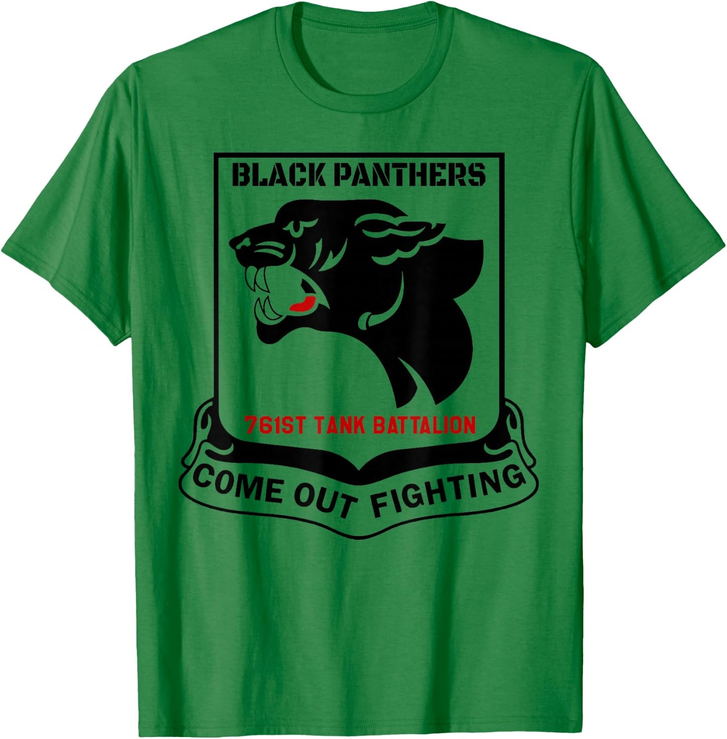 Black Panthers 761st Tank Battalion WW2 Tank Squadron T-Shirt - T-Shirt | Irish Green