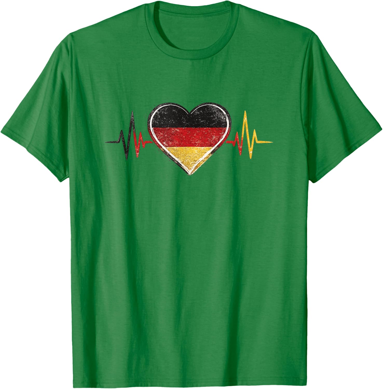 Deutschland Herzschlag Herz Flagge T-Shirt - T-Shirt | Irish Green