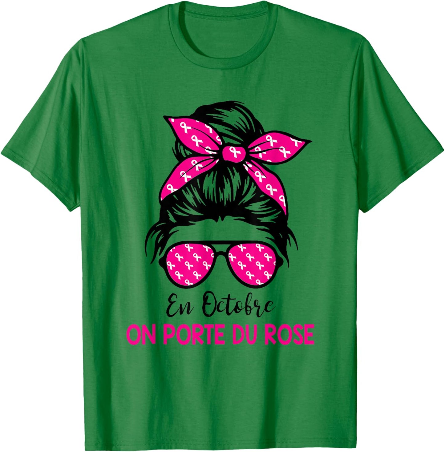 Breast Cancer October Pink Ribbon Woman In October On Wear , white, S T-Shirt - T-Shirt | Irish Green