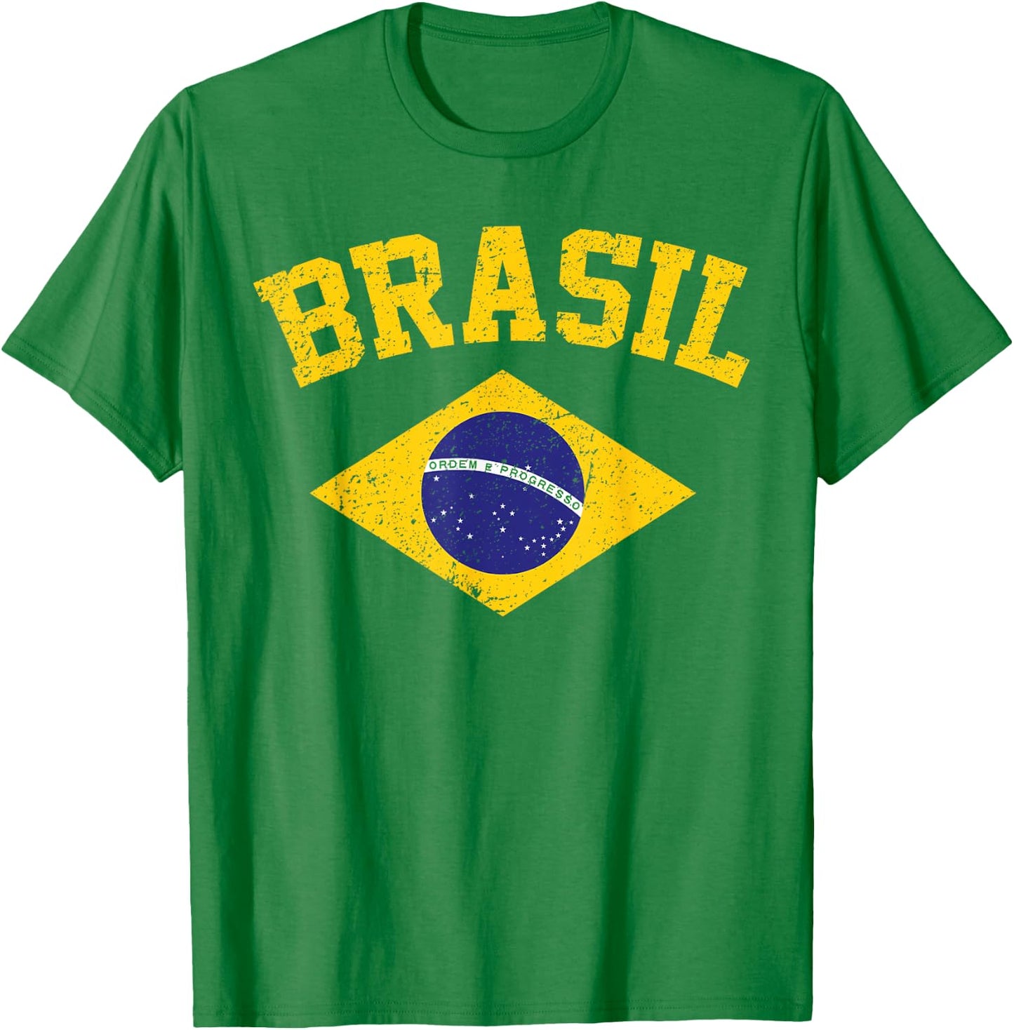 Brazilian National Flag Vintage Patriotic Football Brazil T-Shirt - T-Shirt | Irish Green