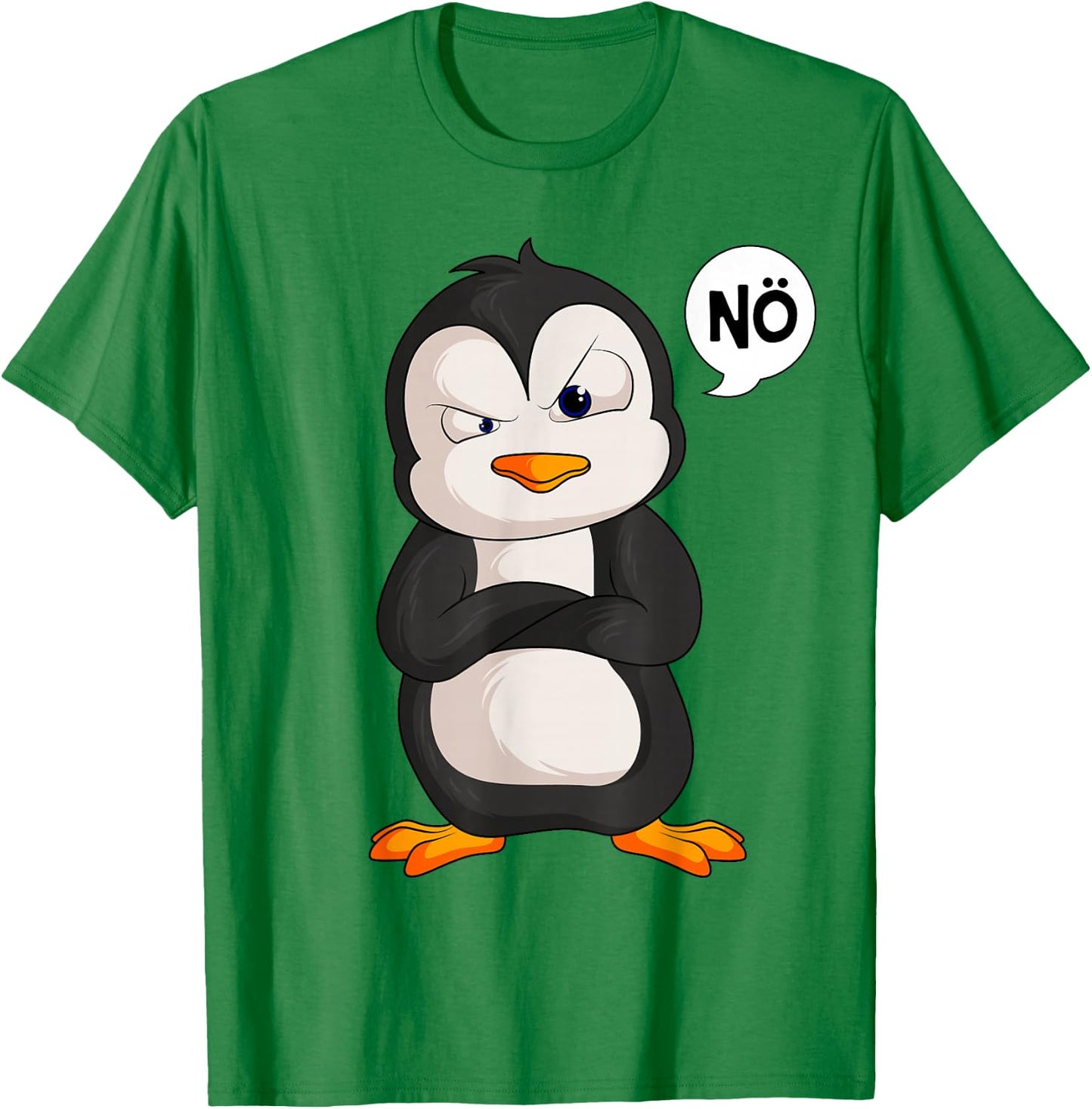 Penguin Nö Children's Girls Boys Penguin T-Shirt - T-Shirt | Irish Green