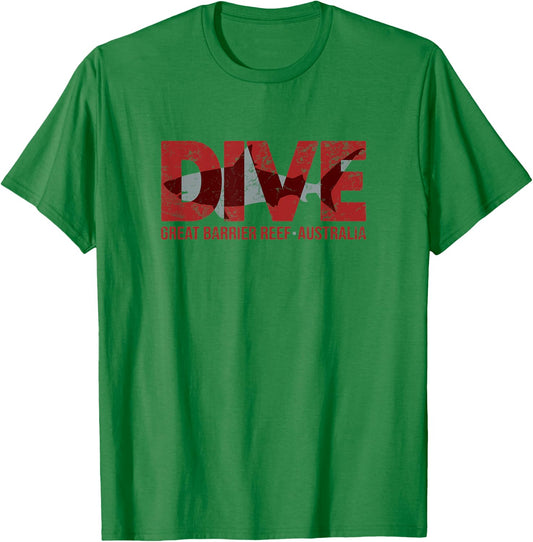 Australia Shark Dive Great Barrier Reef Diving T-Shirt - T-Shirt | Irish Green