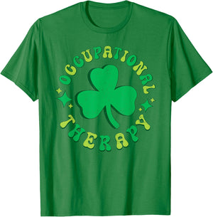 Occupational Therapy St Patricks Day Retro OT Therapist T-Shirt - T-Shirt | Irish Green