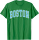 Vintage Cute Pink Baby Blue Boston Outline Arched Girl's T-Shirt - T-Shirt | Irish Green
