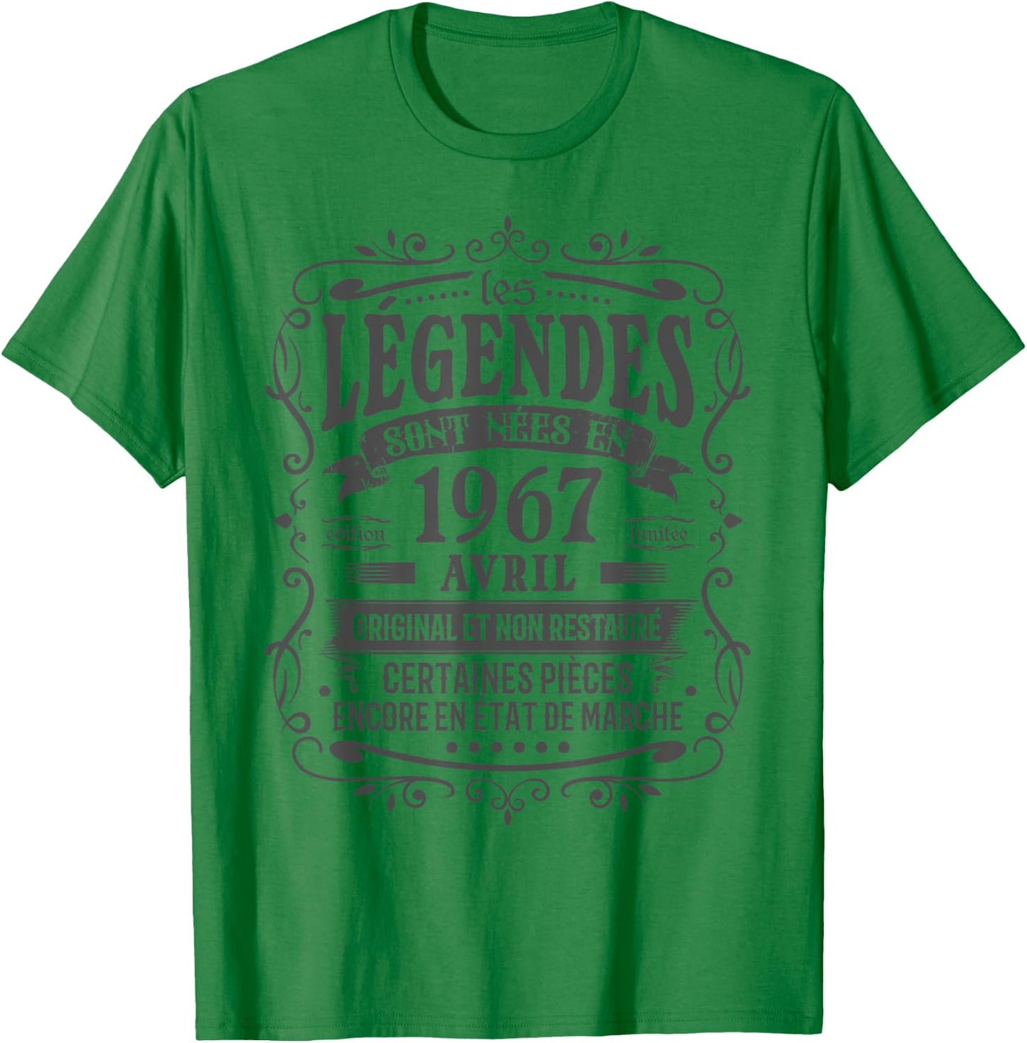 Avril 1967 Anniversaire 58 ans Homme Né En Avril 1967 Humour T-Shirt - T-Shirt | Irish Green