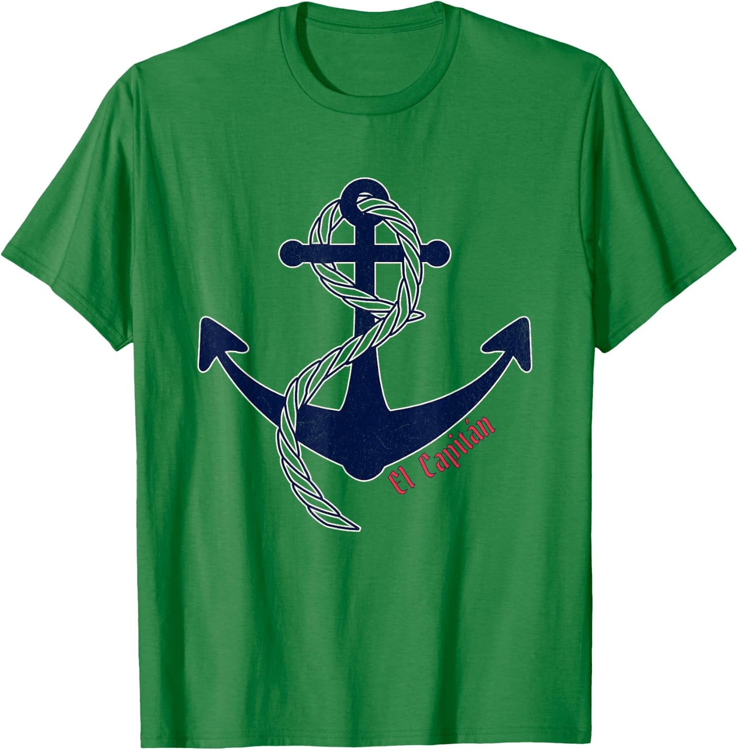 Nautical Anchor - Fisherman Aesthetic with El Capitan Design T-Shirt - T-Shirt | Irish Green