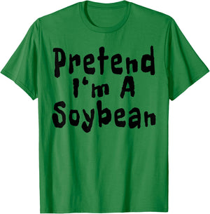 Pretend I'm A Soybean Halloween Costume Vegan Vegetarian T-Shirt - T-Shirt | Irish Green