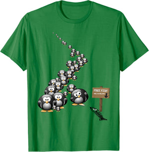 Bait and Switch Penguin Scam Fun Cute Men Women Kids T-Shirt - T-Shirt | Irish Green