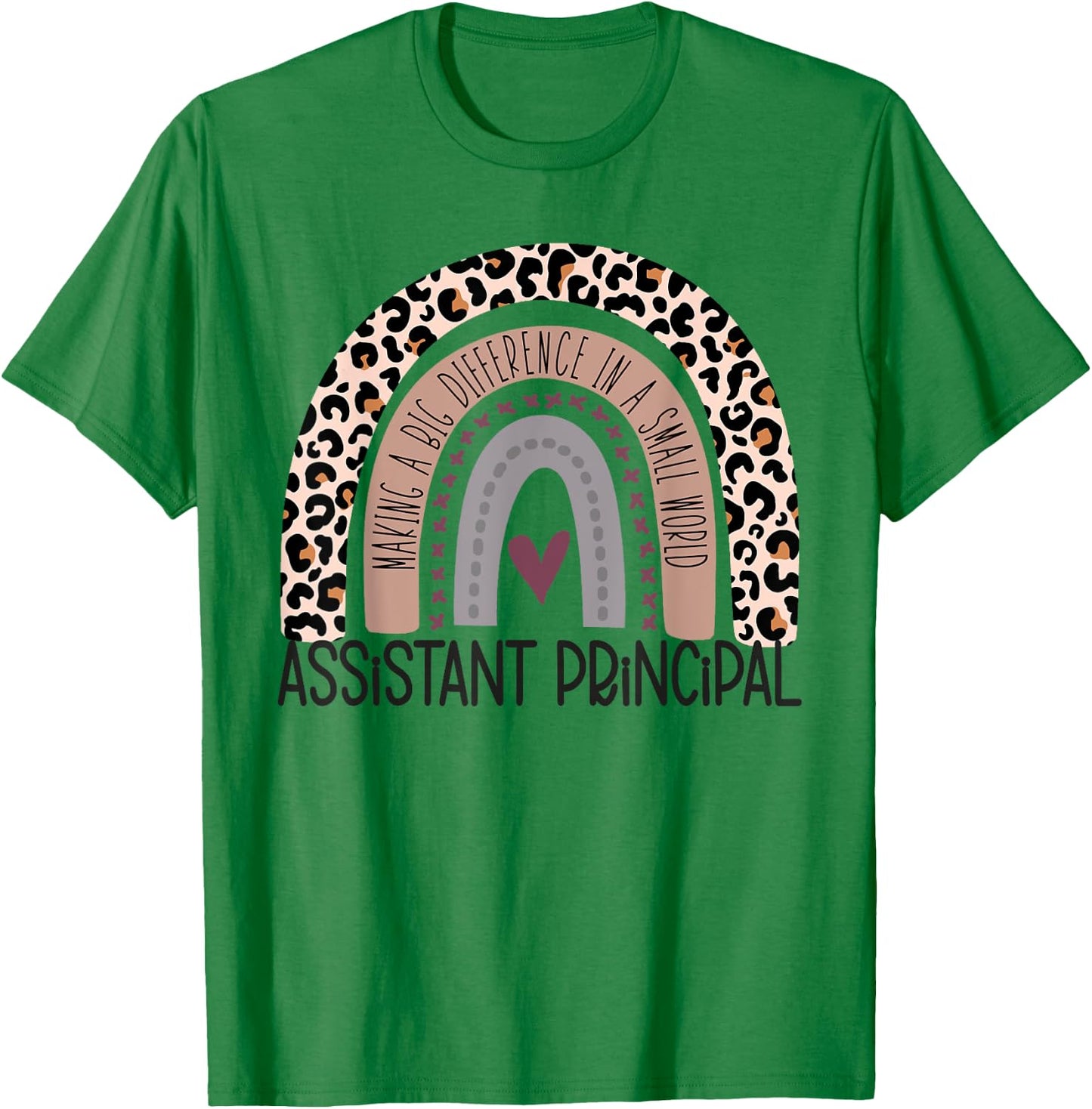 Assistant Principal Appreciation Leopard Print Rainbow T-Shirt - T-Shirt | Irish Green