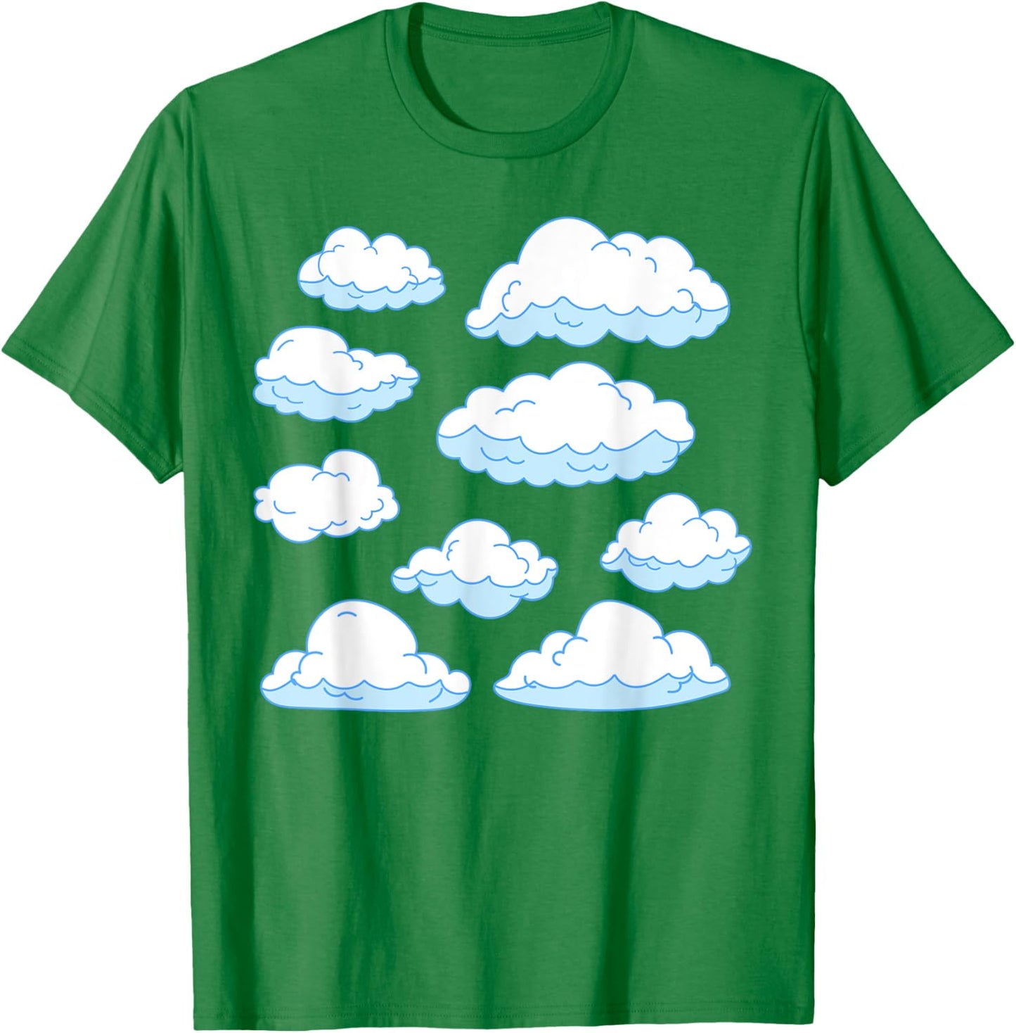 Sky Clouds Cool Atmosphere White Clouds T-Shirt - T-Shirt | Irish Green