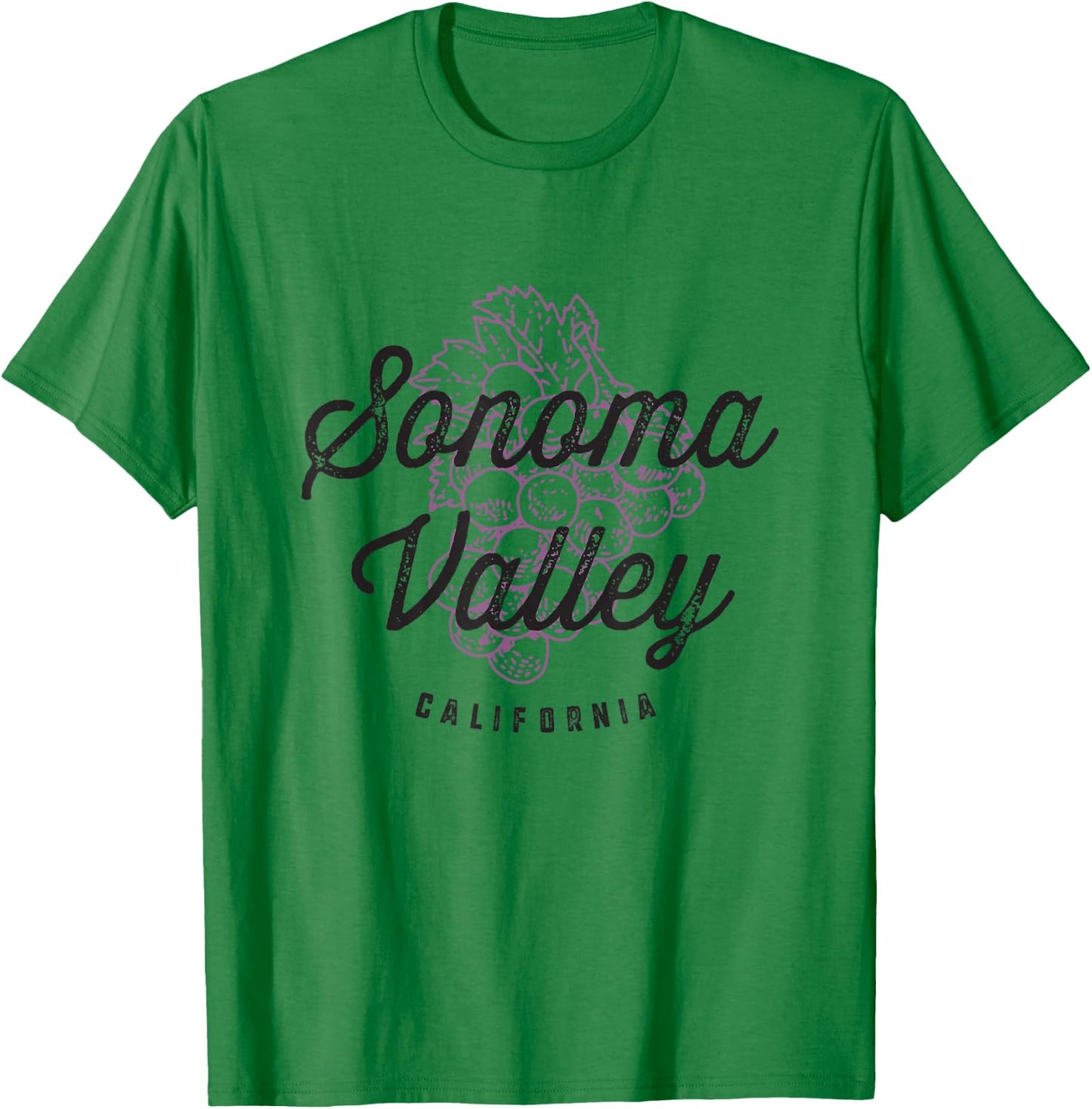 Sonoma Valley California Wine Country Vintage T-Shirt - T-Shirt | Irish Green