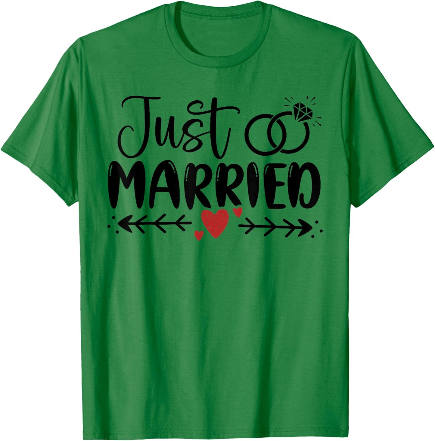 Just Married Paar Brautpaar Brautpaar Ehe T-Shirt - T-Shirt | Irish Green