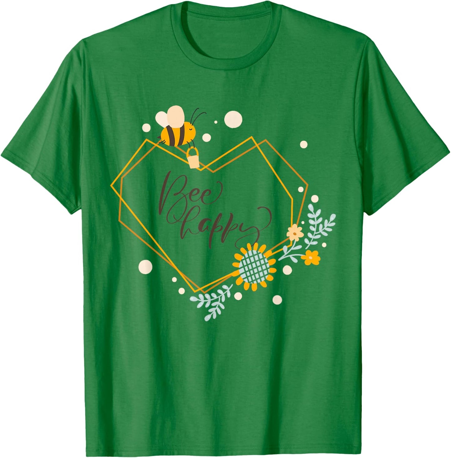 Bee Happy Shirt Boys Honey Bee Children Bees T-Shirt - T-Shirt | Irish Green