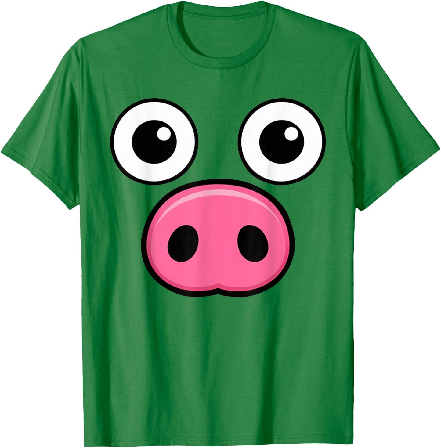 Cute Pig Face Pink DIY Barnyard Animal Halloween Costume Kid T-Shirt - T-Shirt | Irish Green