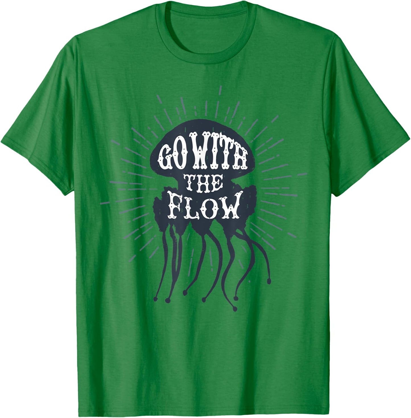 Jellyfish Shirt - Go With the Flow T-Shirt - T-Shirt | Irish Green