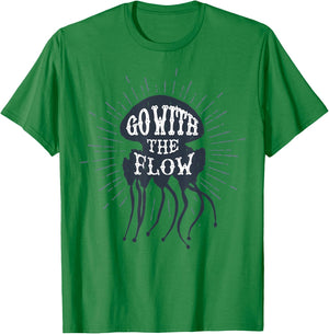 Jellyfish Shirt - Go With the Flow T-Shirt - T-Shirt | Irish Green