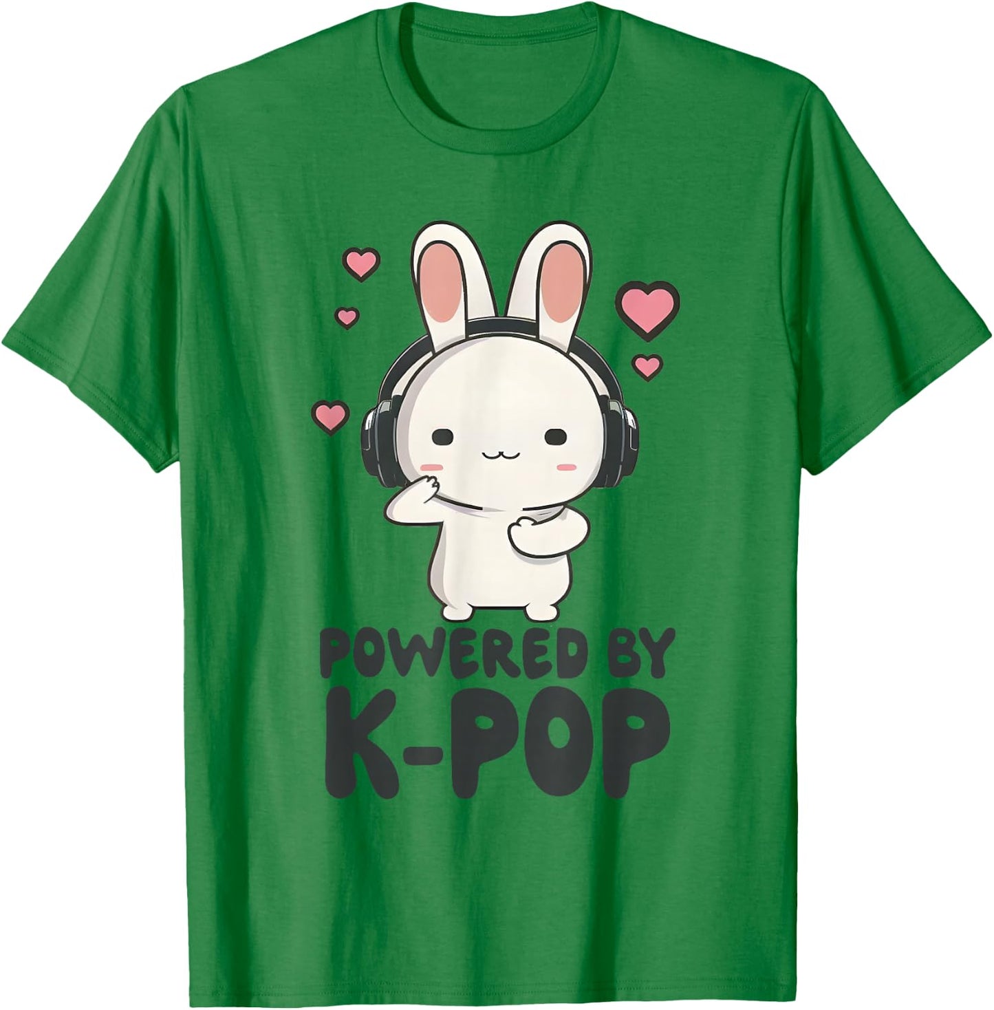 Powered By Kpop Tie Dye Rabbit Merch K-pop Merchandise T-Shirt - T-Shirt | Irish Green