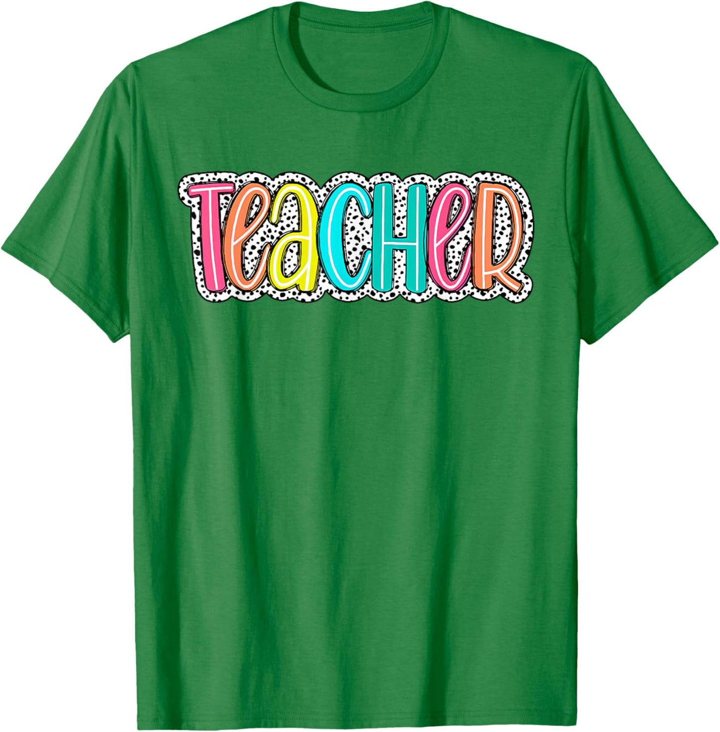 Teacher Dalmatian Dots Back To school Teacher Appreciation Men Women Girls Kids T-Shirt - T-Shirt | Irish Green