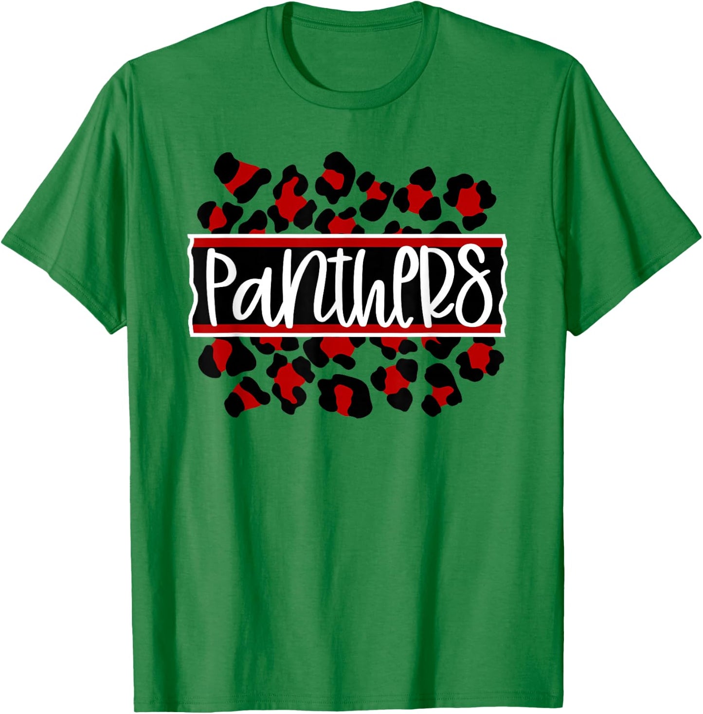 School Spirit Panthers Panther Pride Red and Black T-Shirt - T-Shirt | Irish Green