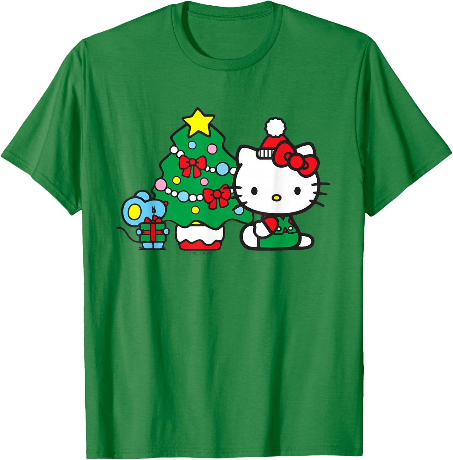 Hello Kitty Christmas Tree Shirt T-Shirt - T-Shirt | Irish Green
