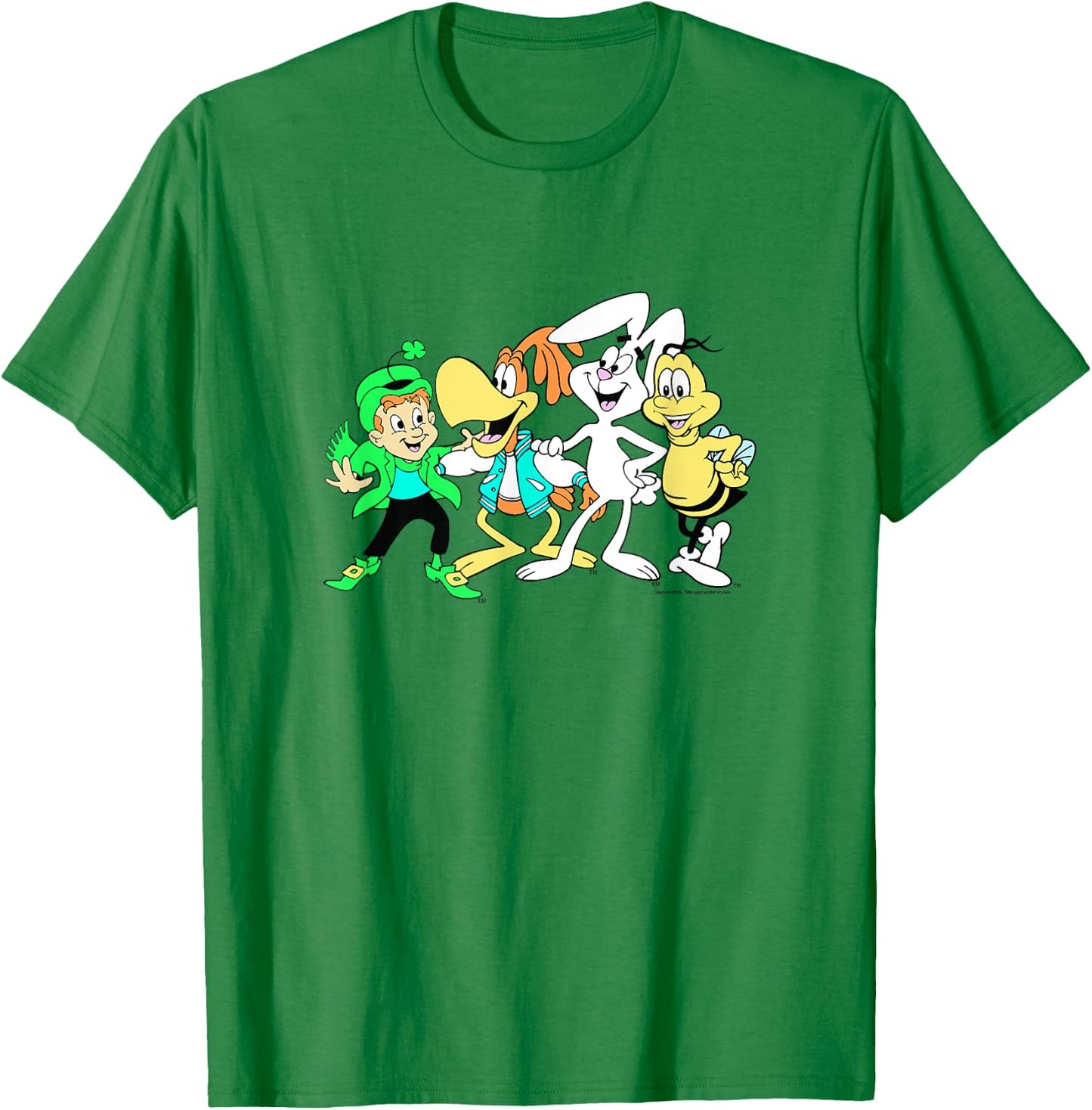 General Mills Squad Lucky Sonny Trix Rabbit & Buzz Bee Shot T-Shirt - T-Shirt | Irish Green