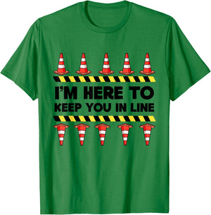 Traffic Cone | Halloween | I'm Here To Keep You In Line T-Shirt - T-Shirt | Irish Green