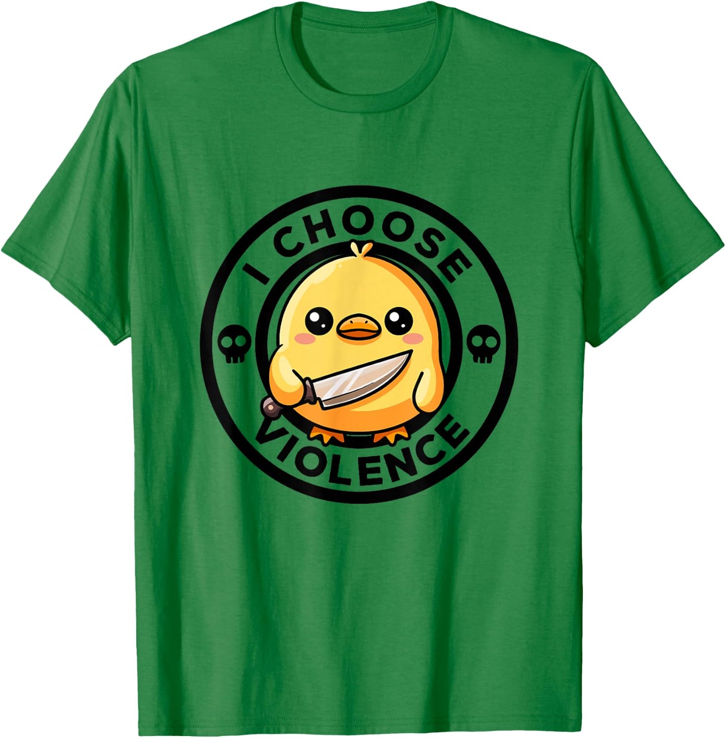 I Choose Violence Today Duck Irony And Sarcasm Funny Duck T-Shirt - T-Shirt | Irish Green