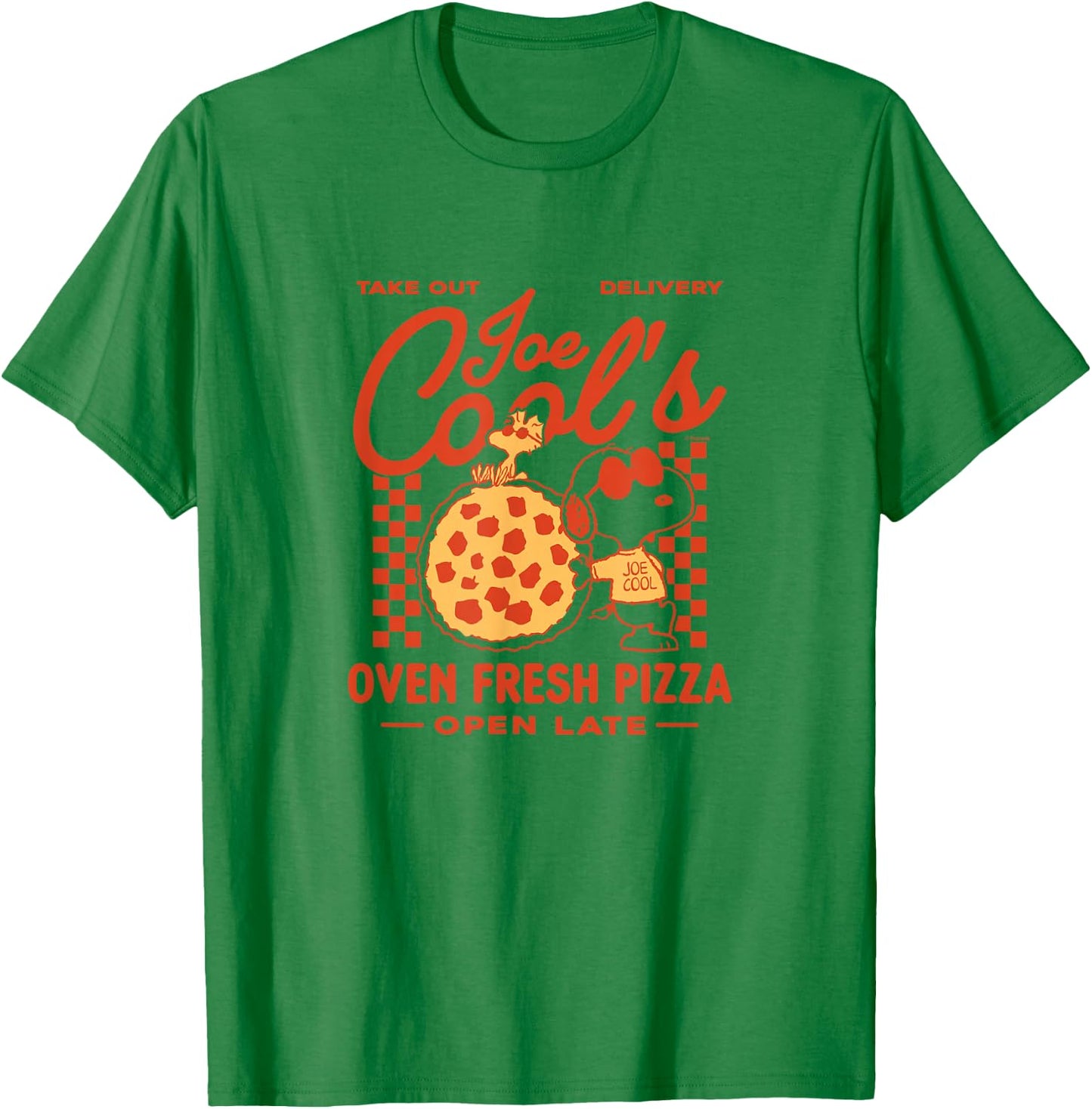 Peanuts - Joe Cool Pizza T-Shirt - T-Shirt | Irish Green