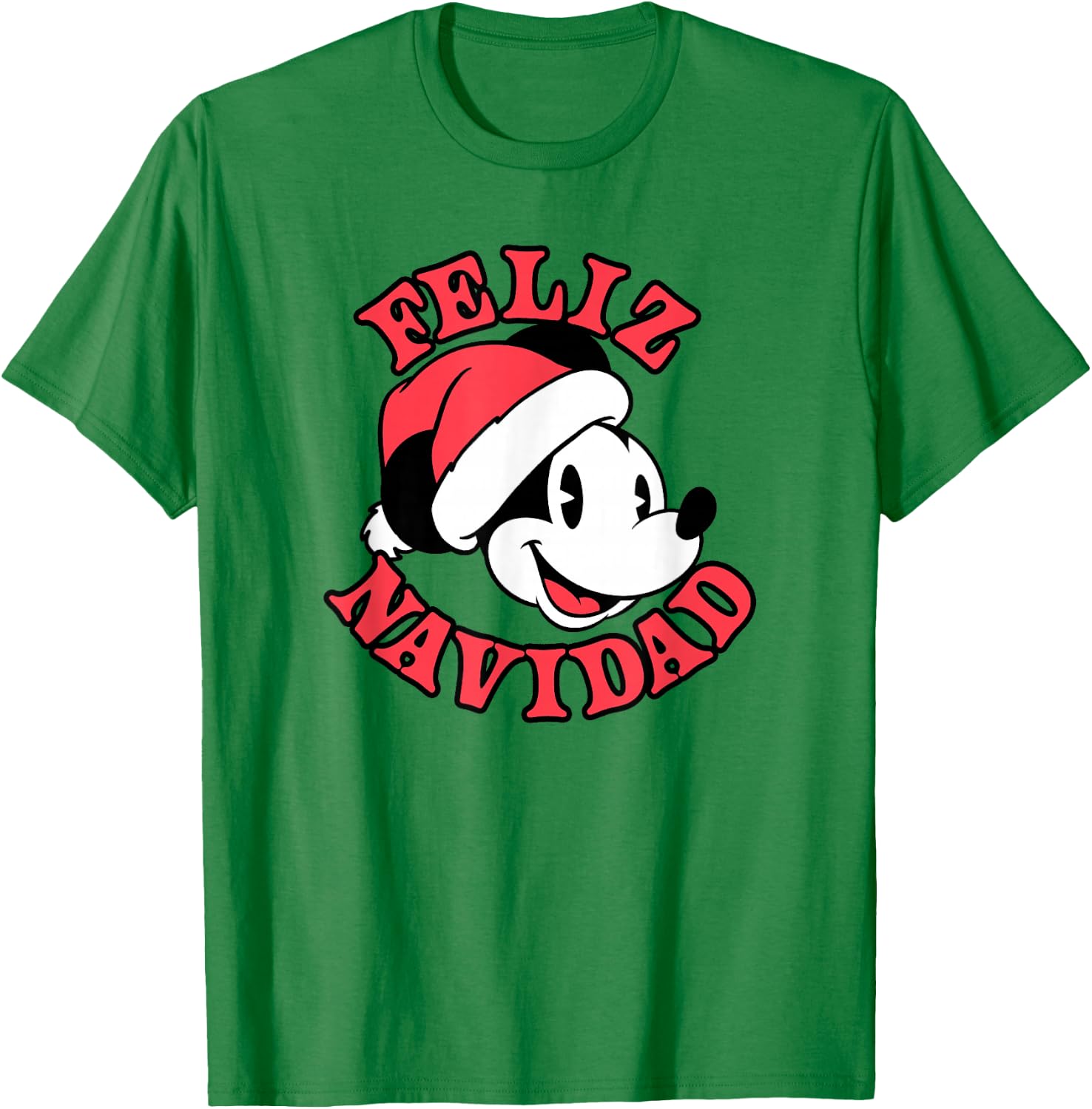 Disney Mickey & Friends Christmas Feliz Navidad Mickey T-Shirt - T-Shirt | Irish Green