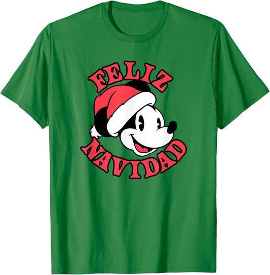 Disney Mickey & Friends Christmas Feliz Navidad Mickey T-Shirt - T-Shirt | Irish Green
