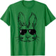 Bunny Face With Sunglasses Rabbit For Boy Men Kid Easter Day T-Shirt - T-Shirt | Irish Green