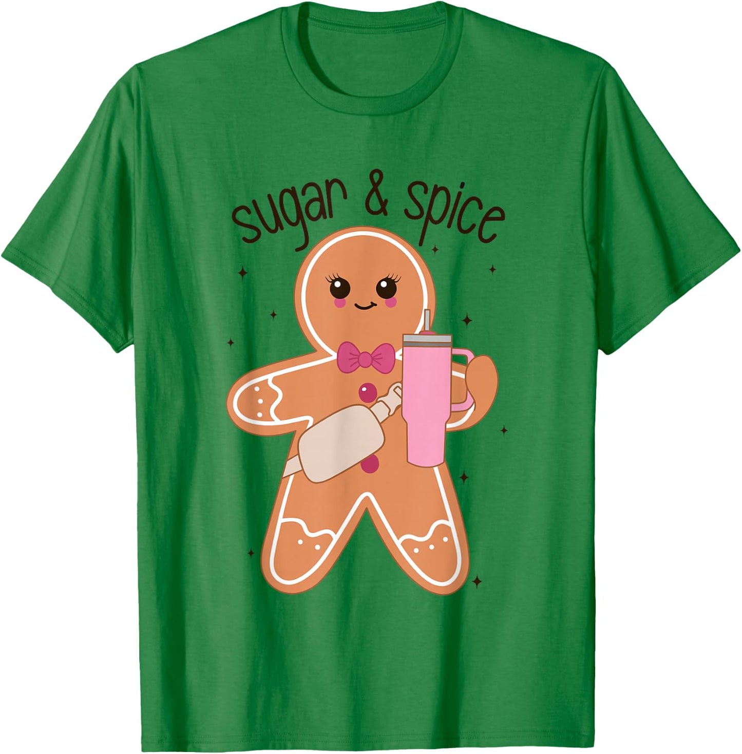 Gingerbread Sugar And Spice Tumbler Christmas Baking Team T-Shirt - T-Shirt | Irish Green