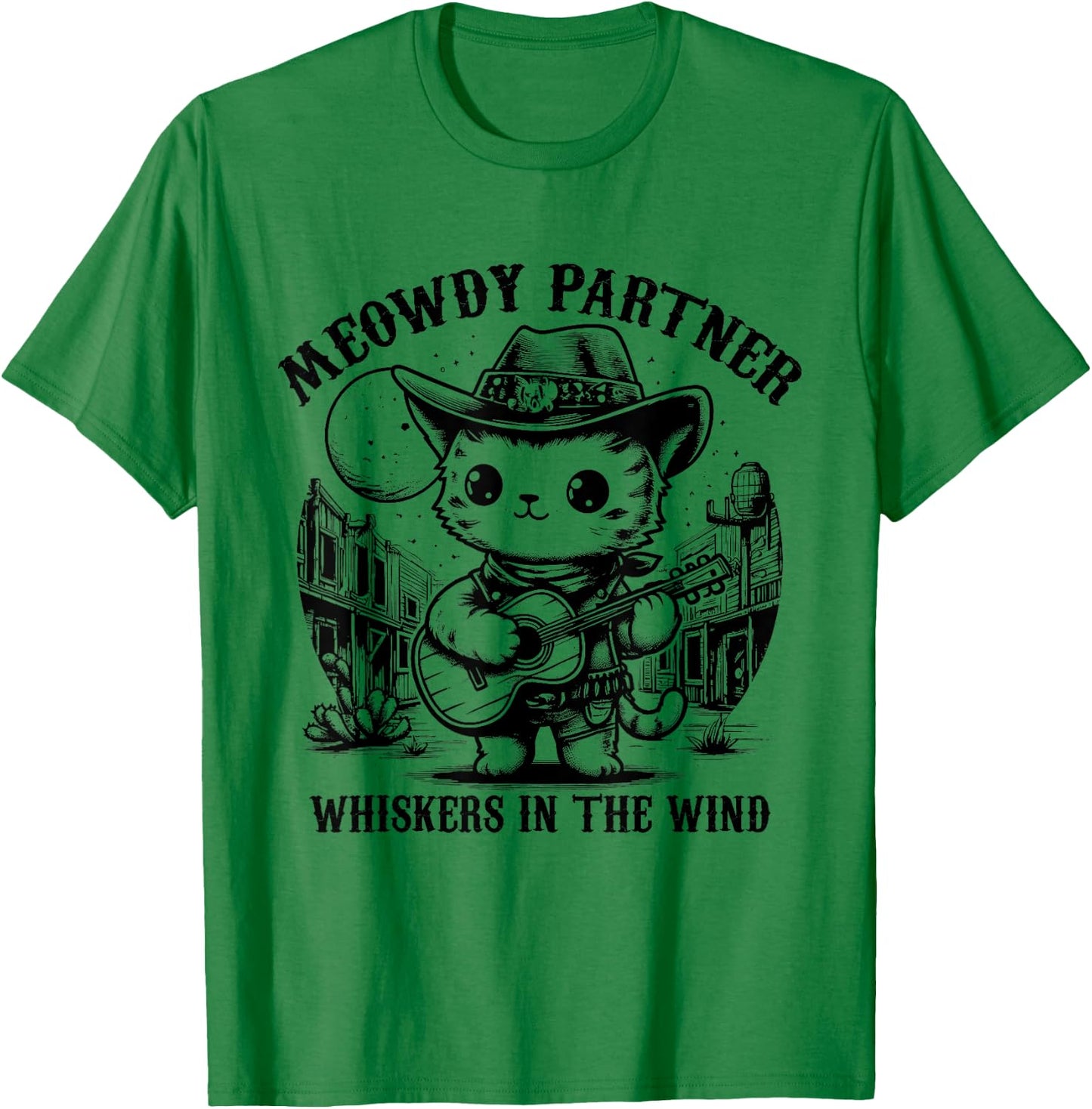 Meowdy! Partner Funny Country Music Cats Cowboy Hat T-Shirt - T-Shirt | Irish Green