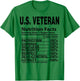 US Veteran Apparel & Women U.S. Vet Nutrition Facts T-Shirt - T-Shirt | Irish Green