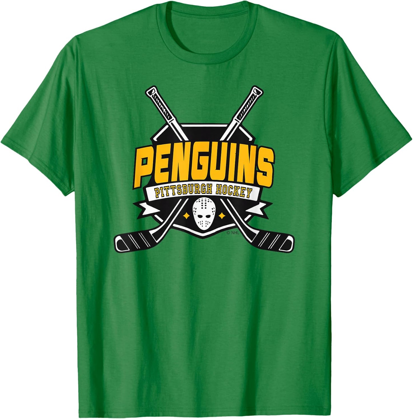 Pittsburgh Penguins Hockey Sticks Gray Officially Licensed T-Shirt - T-Shirt | Irish Green