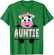 Auntie Of The Birthday Girl Cow Aunt Family Party T-Shirt - T-Shirt | Irish Green