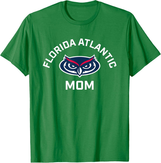 Florida Atlantic University FAU Owls Arched Mom T-Shirt - T-Shirt | Irish Green