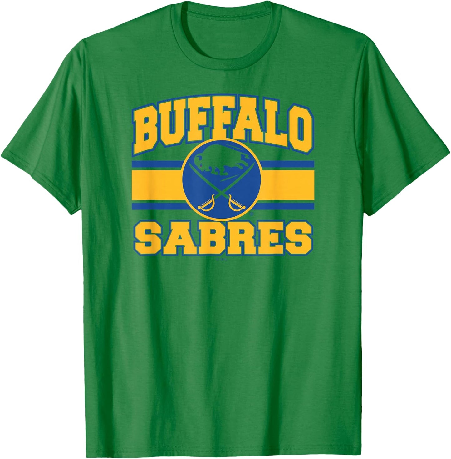 Buffalo Sabres Stripe White Officially Licensed T-Shirt - T-Shirt | Irish Green